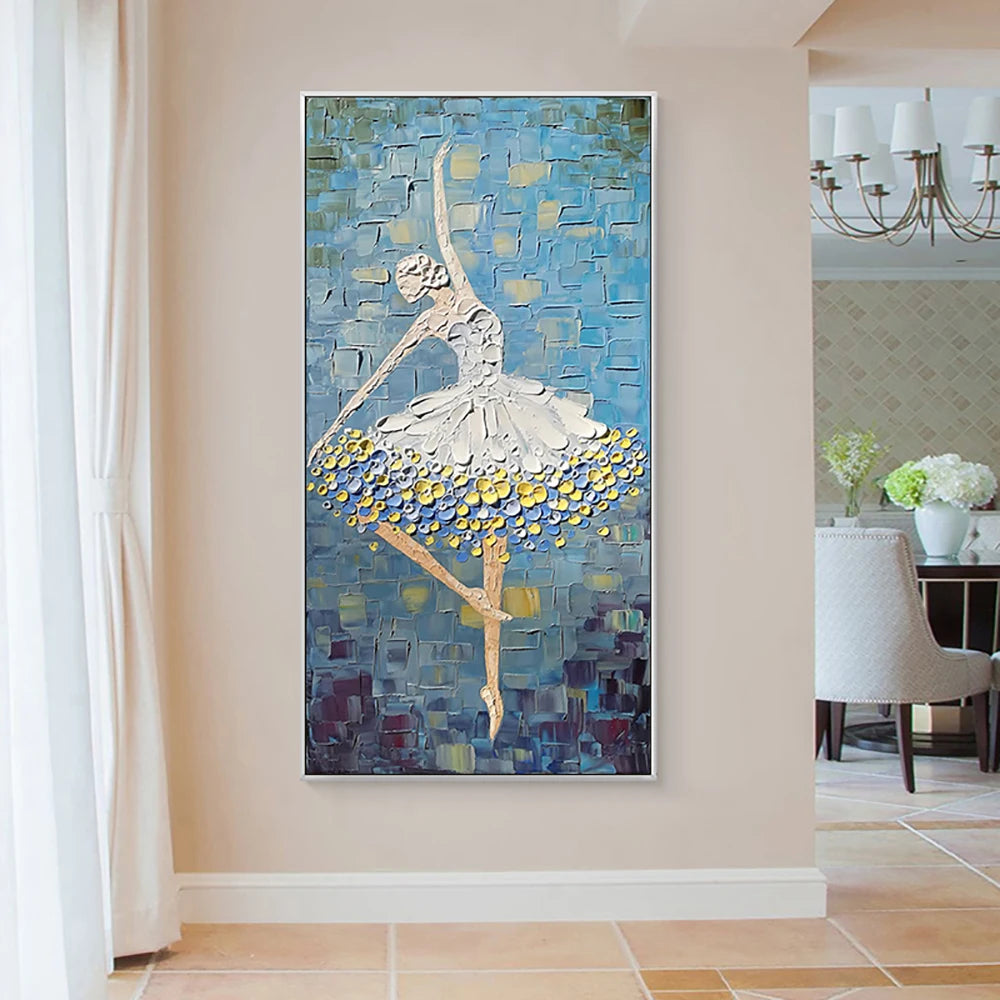 HAND DRAWN Ballet Dancer Oil Painting