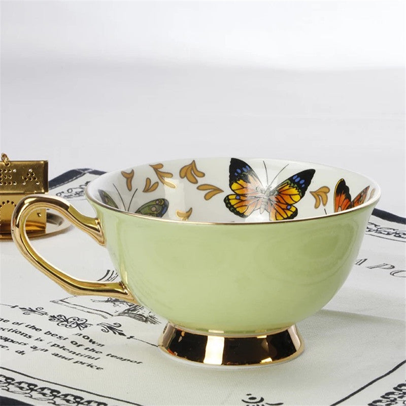 Cup/saucer set butterfly