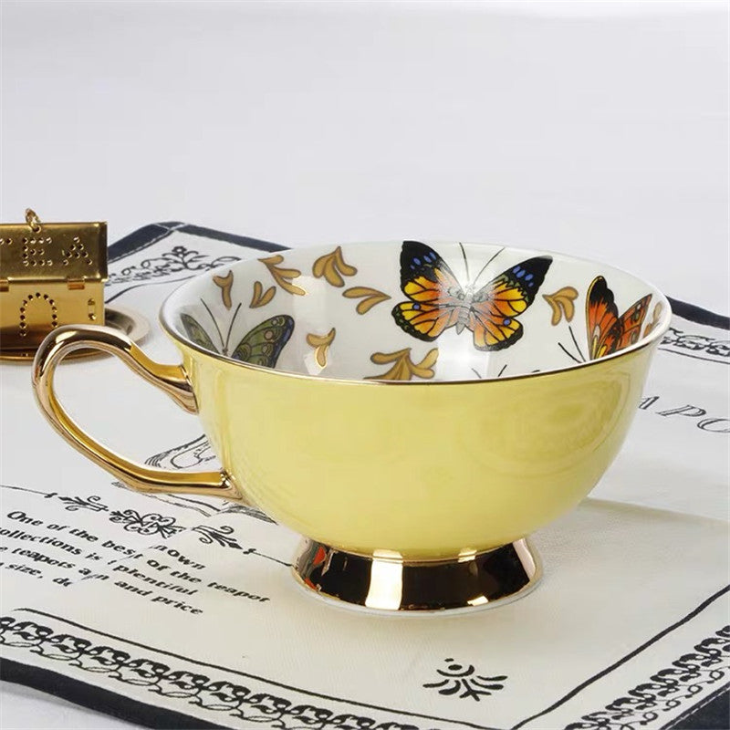 Cup/saucer set butterfly