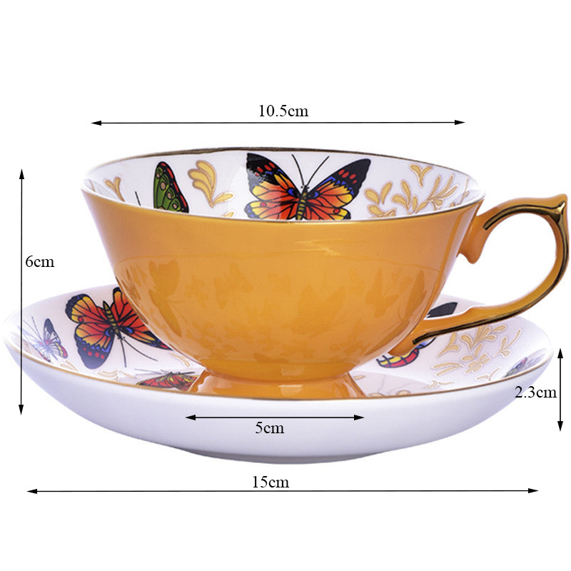 Cup/saucer set butterfly