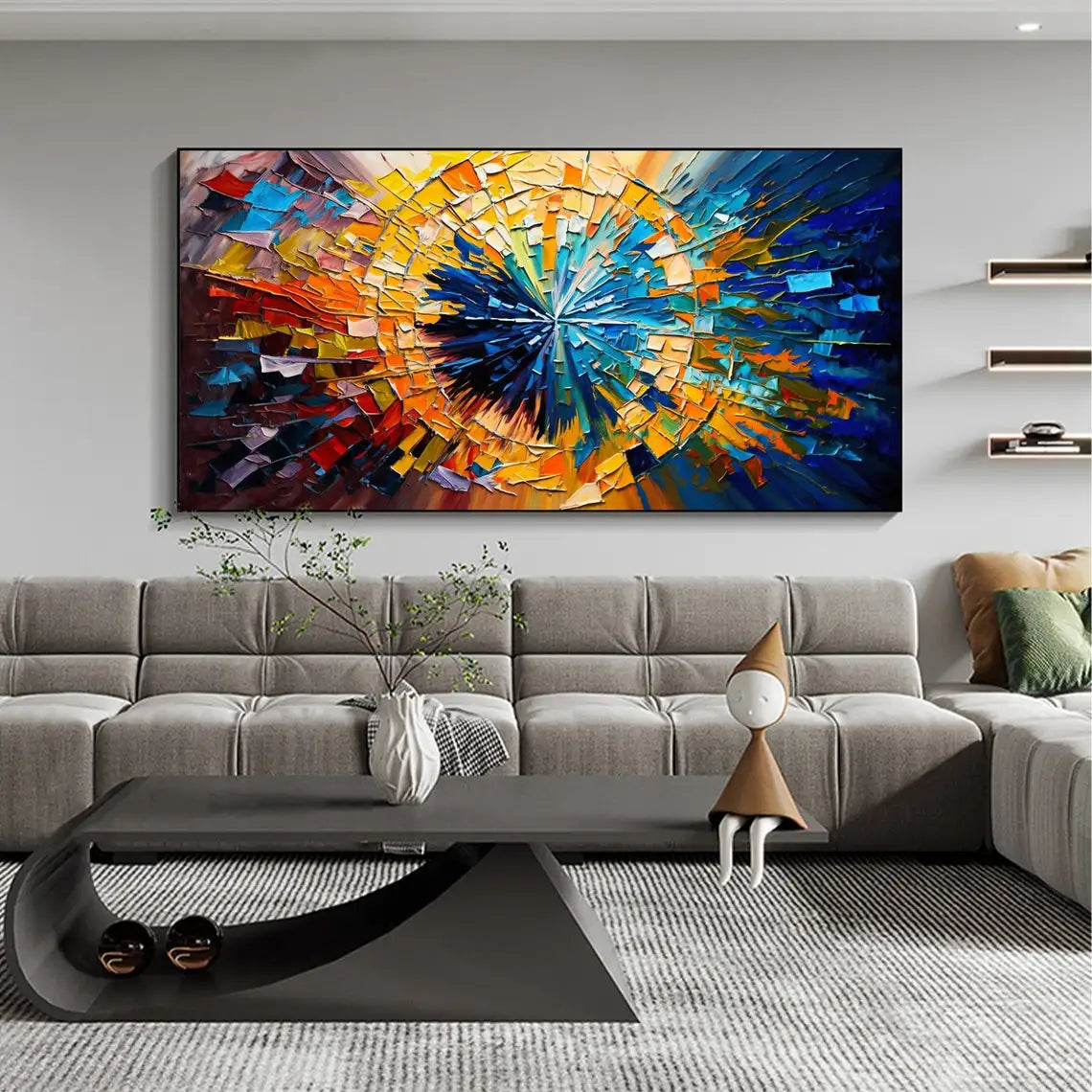 The Colored Circle Oil Painting Handmade