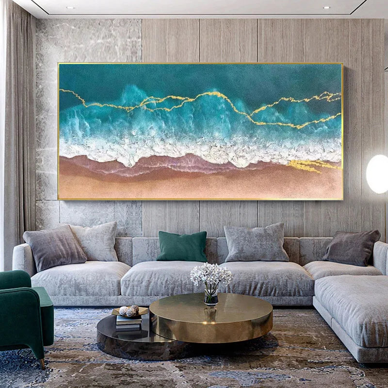 The Golden Beach Oil Painting Handmade