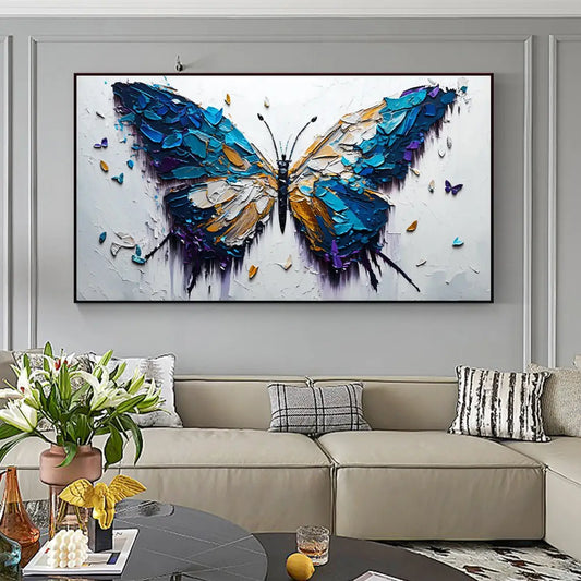 Colored Butterfly Oil Painting Handmade