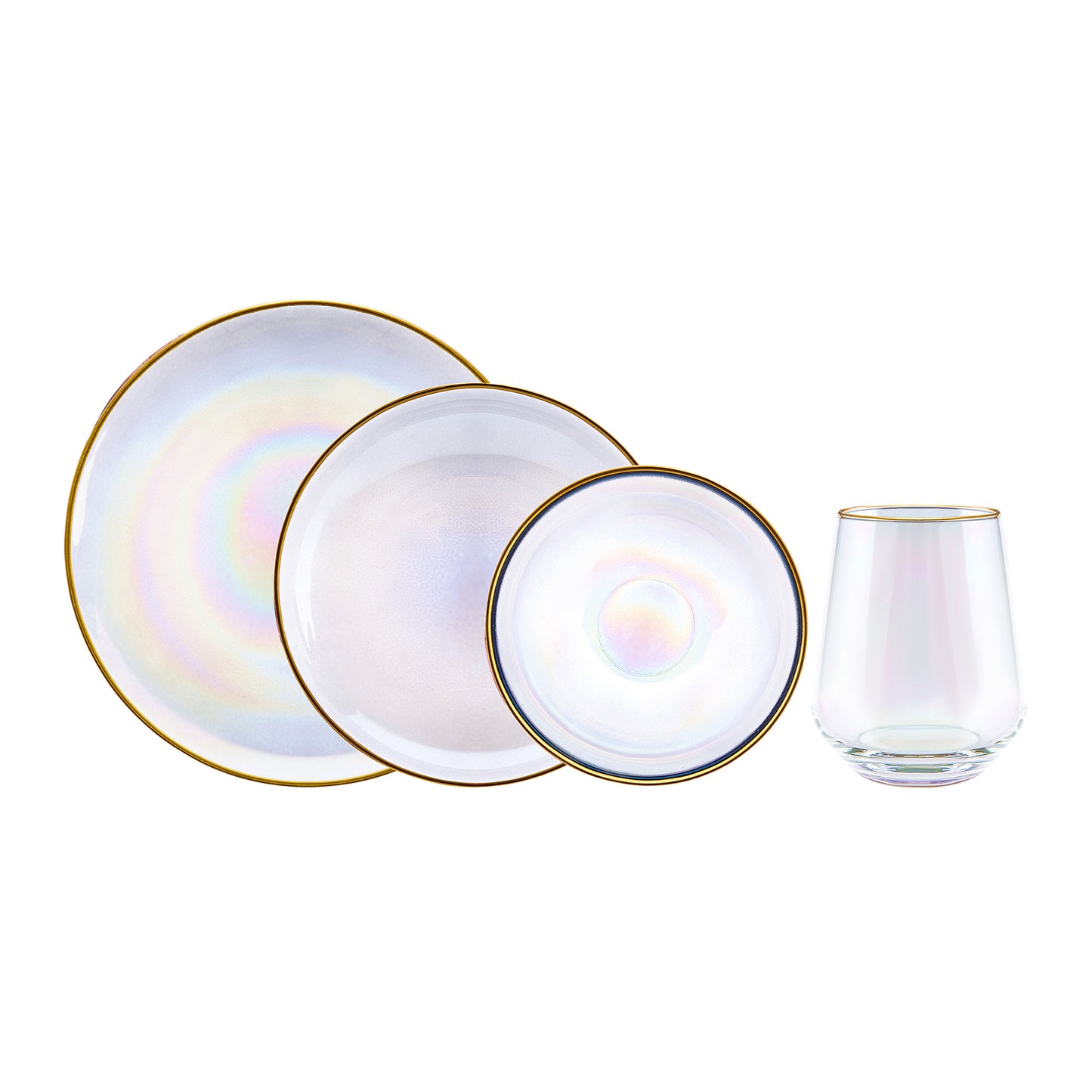 Glass plates/glasses set (set of 24)