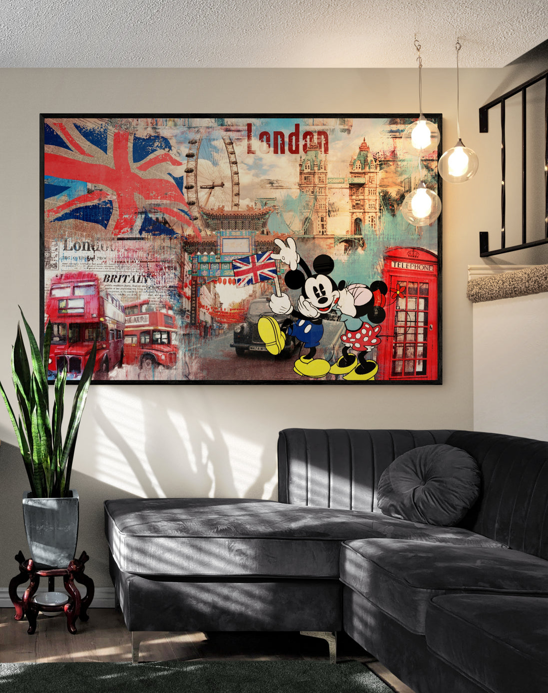 POP ART Mickey Kissing Love in London