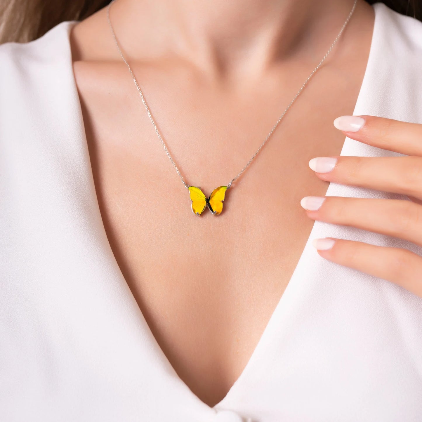 Butterfly Necklace Yellow