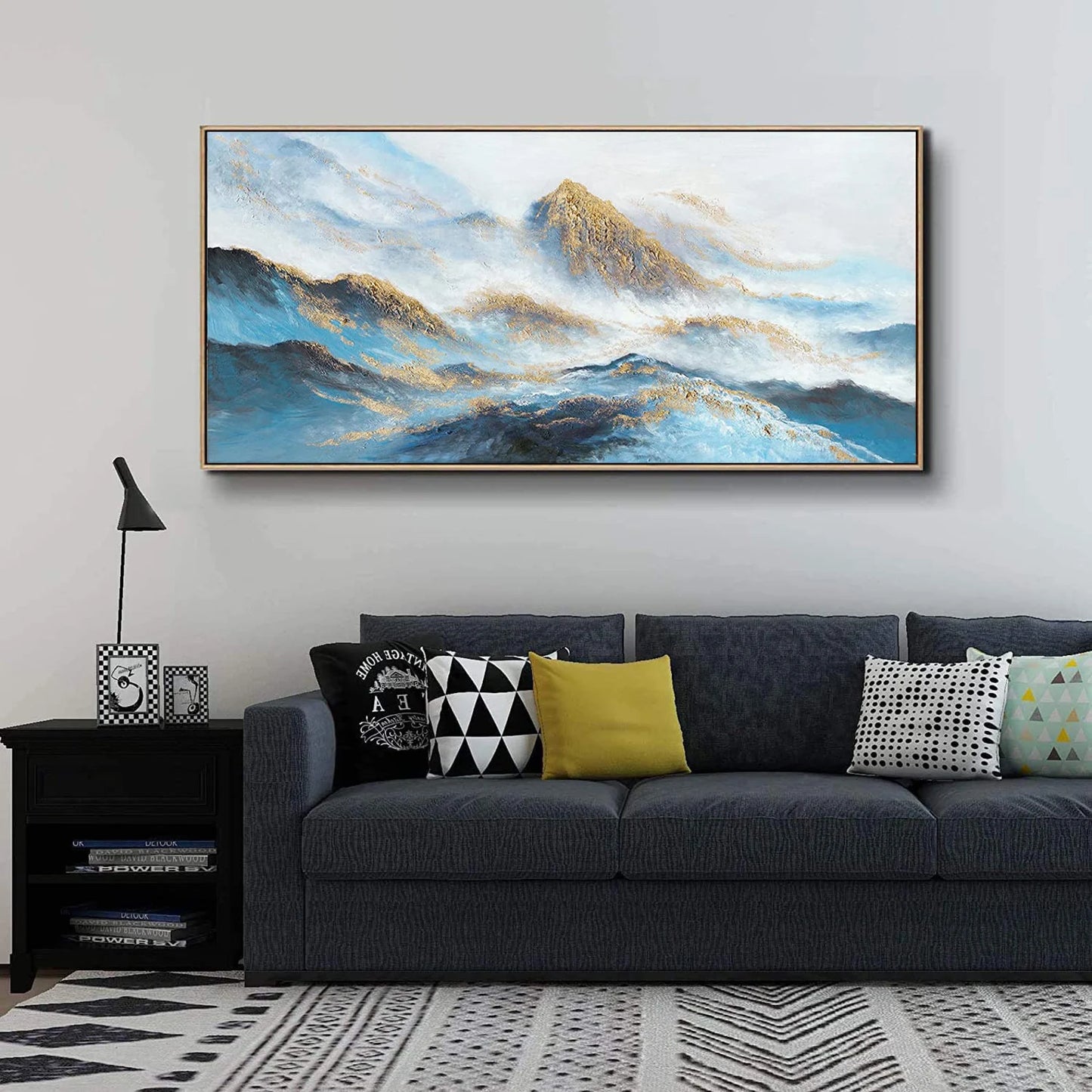 The golden mountain landscape oil painting handmade