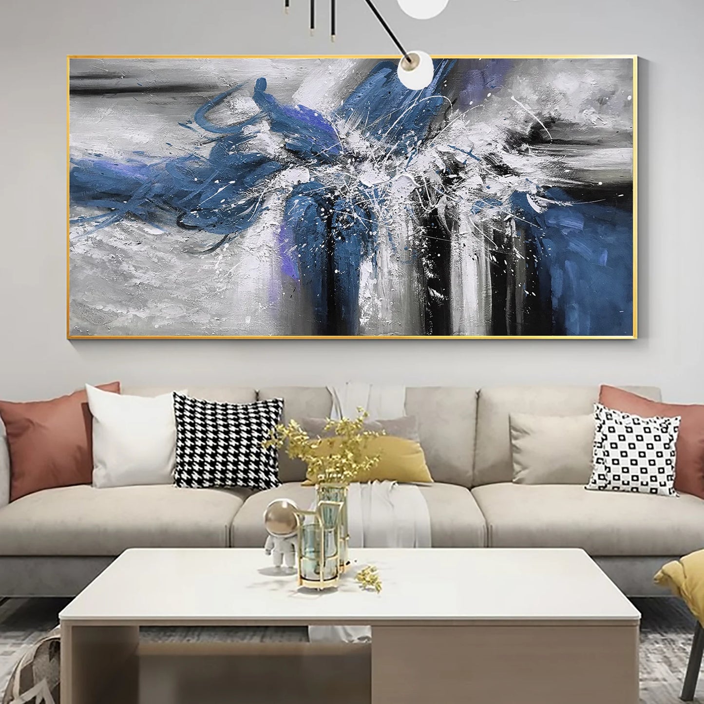 White Abstract Oil Painting Handmade