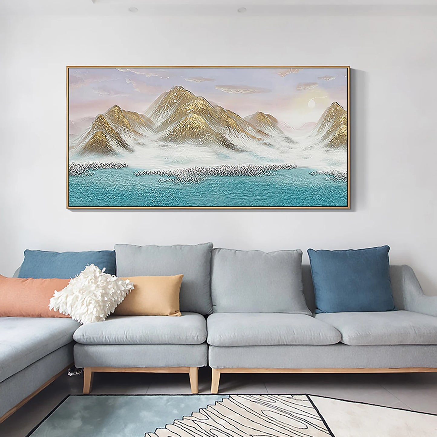 Sea and mountains oil painting handmade