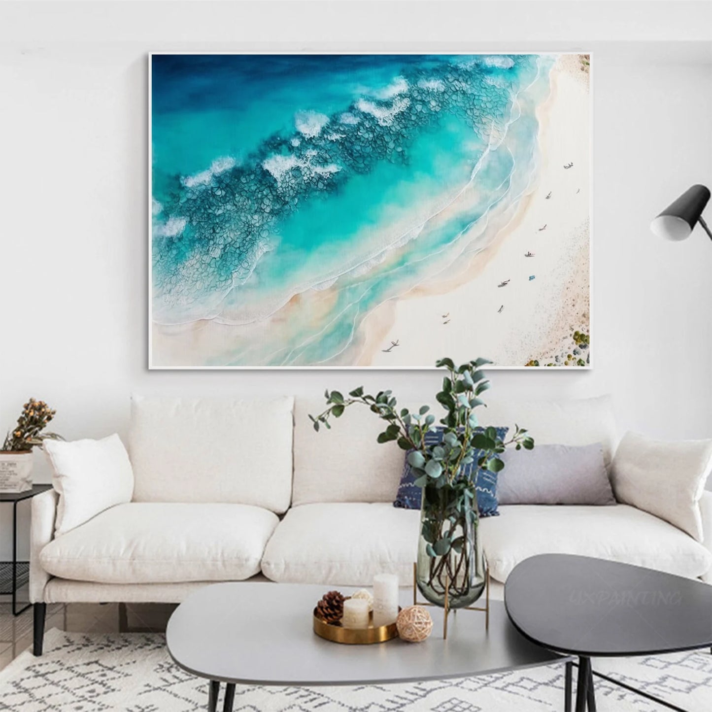 Blue Ocean Oil Painting Handmade