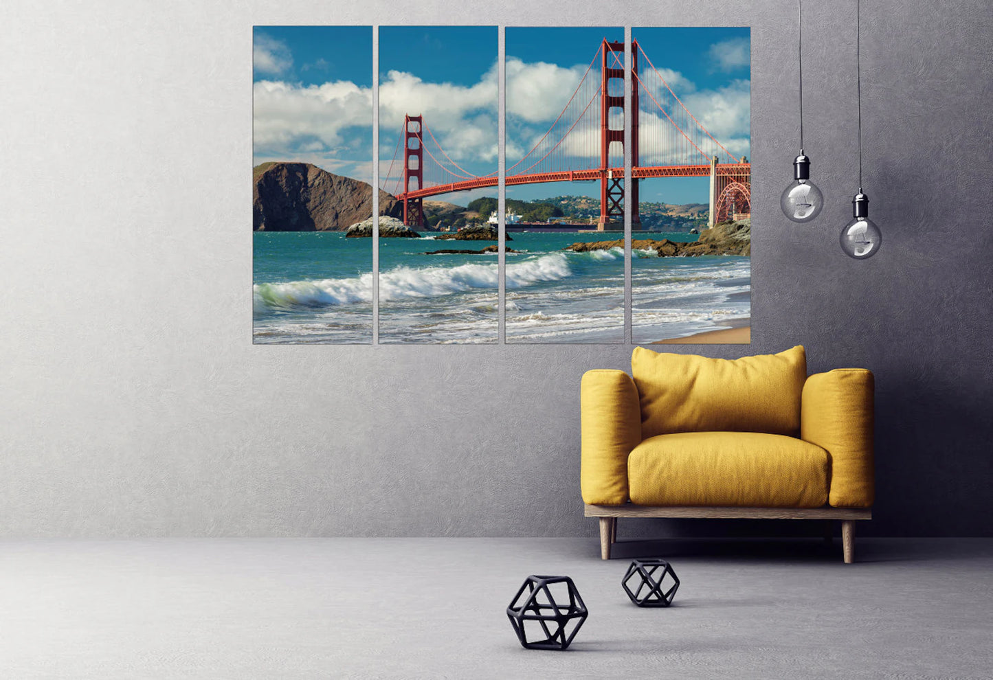 Golden Gate Bridge und Meer Einteilig oder Mehrteilig