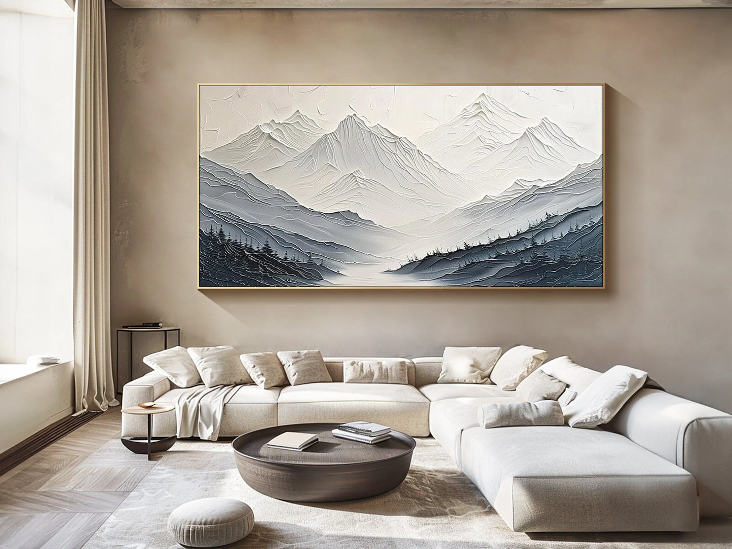 The Golden Mountains Oil Painting Handmade