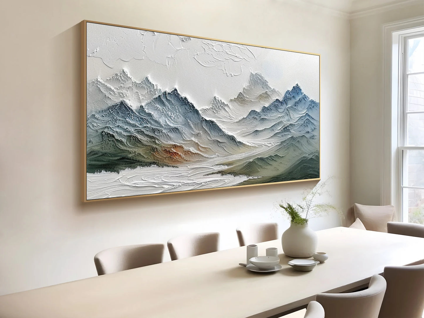 The Golden Mountains Oil Painting Handmade