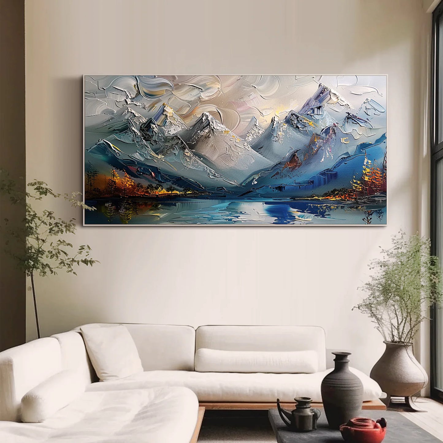 Sea and mountains oil painting handmade