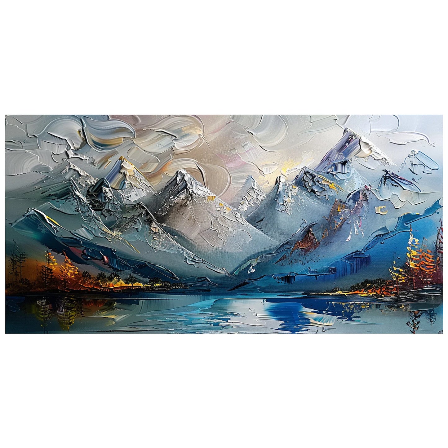 Sea and mountains oil painting handmade