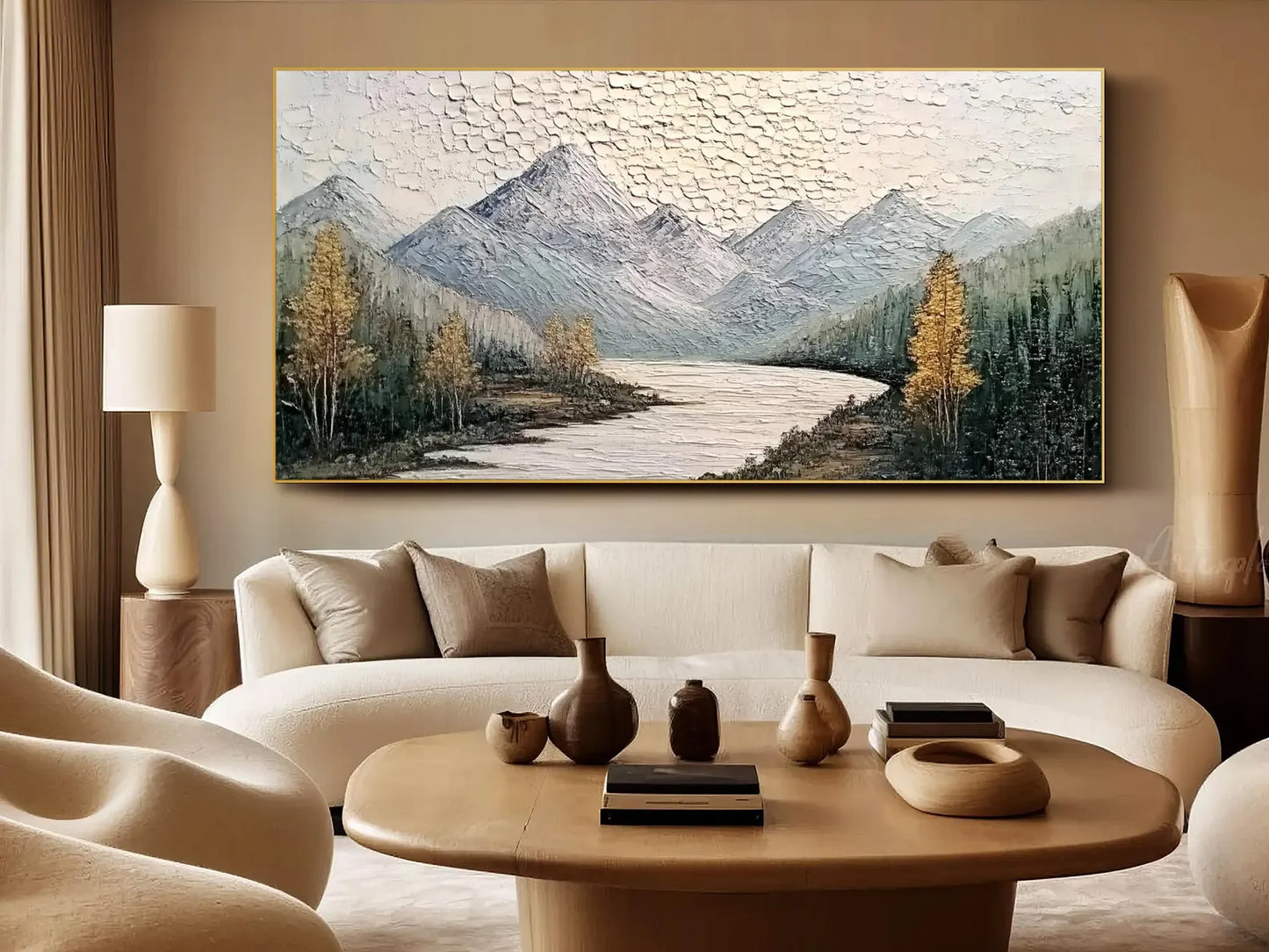 Sea and mountains oil painting handmade