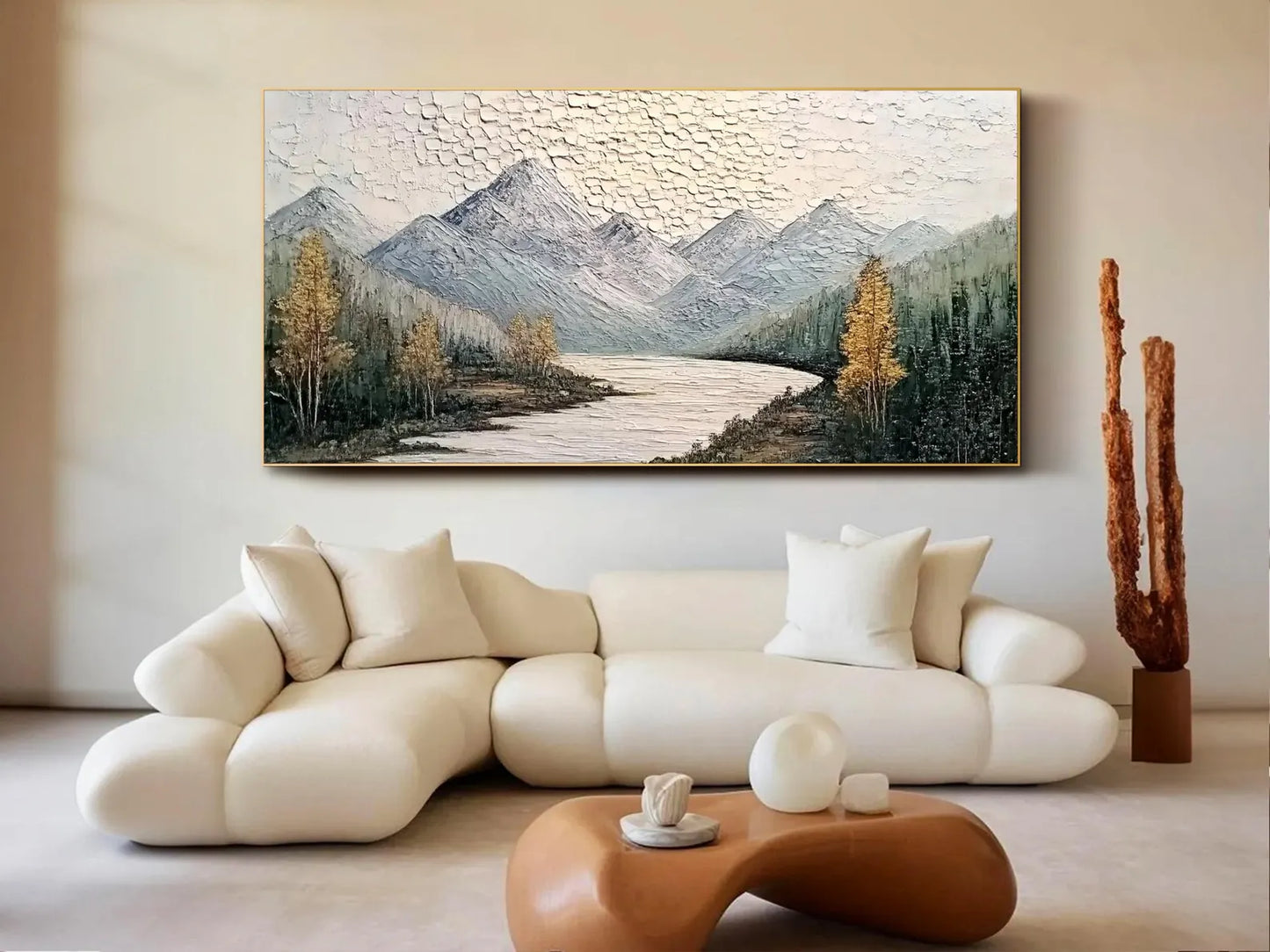 Sea and mountains oil painting handmade