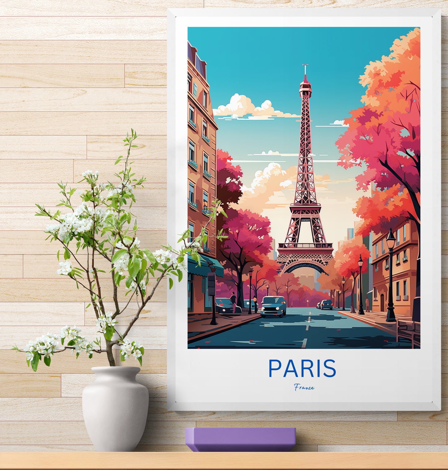 Travel Poster Paris Eiffel Tower