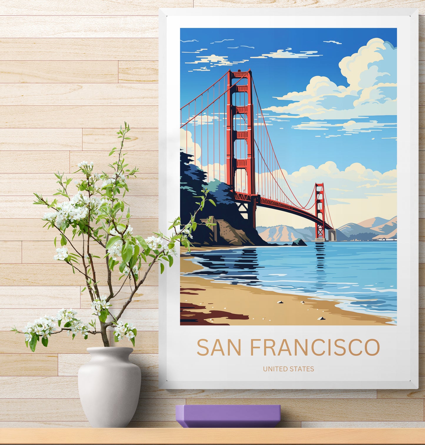 Travel Poster San Francisco Golden Gate Bridge