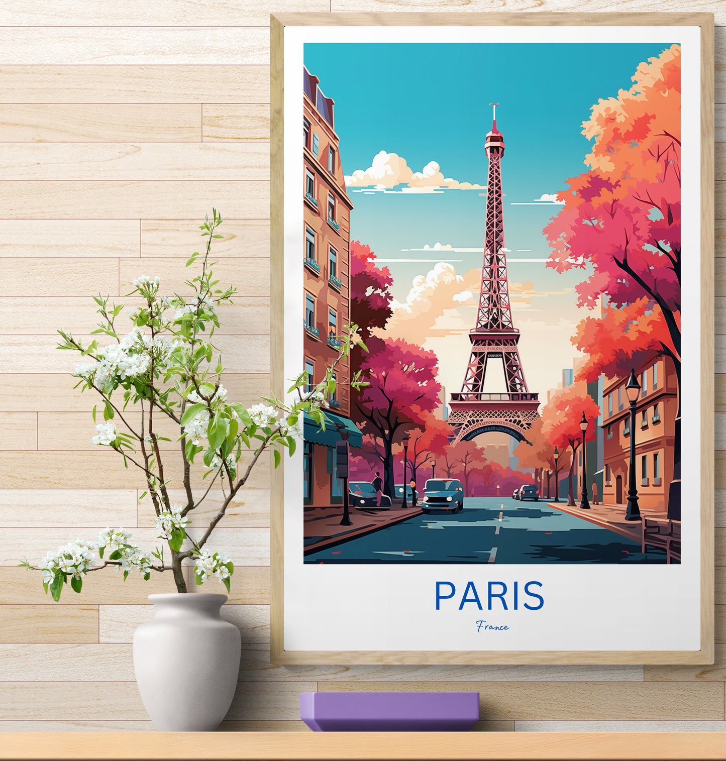 Travel Poster Paris Eiffel Tower