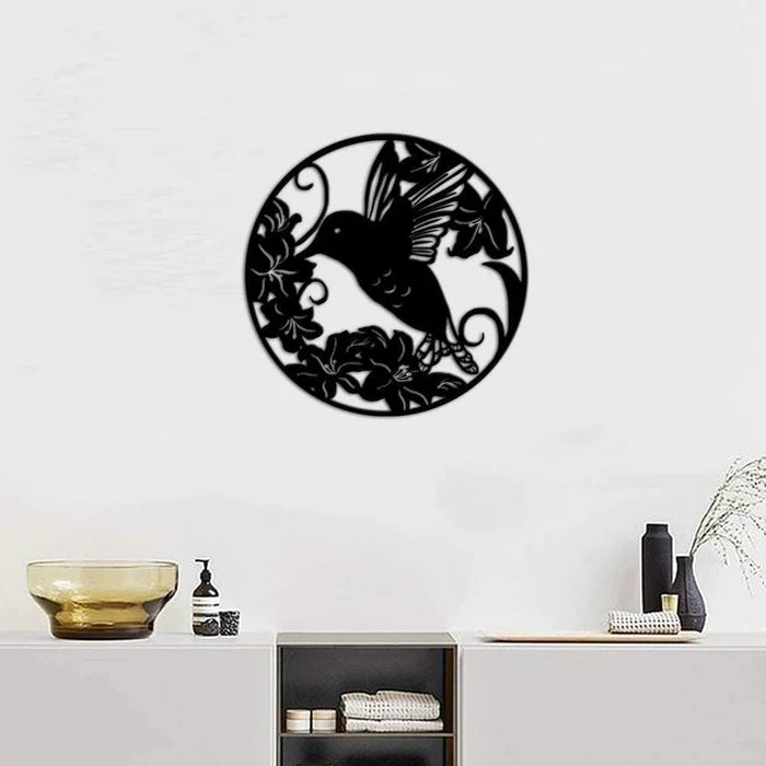 Apodiform bird metal wall art