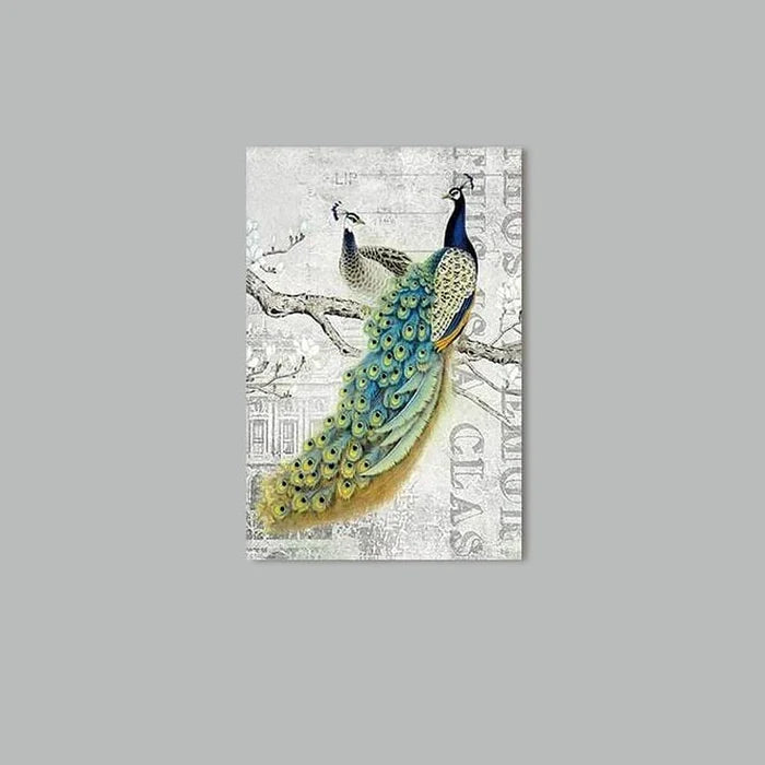 Afropavo Peacock Flower Animal Stretched Canvas