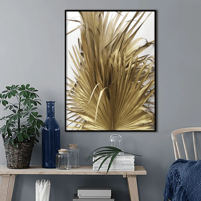 Golden Leaf Stretched Canvas