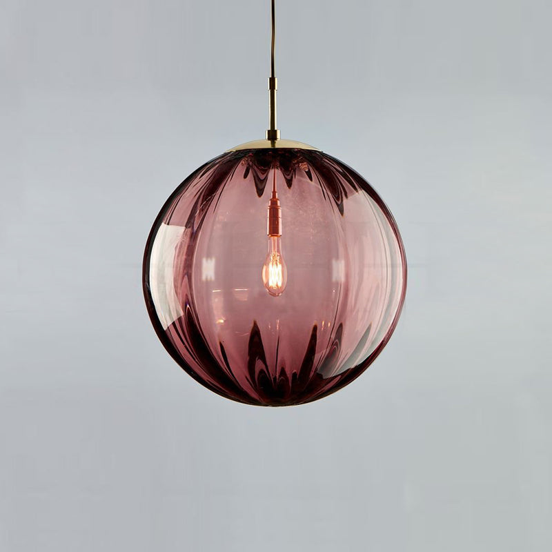 Gusto round glass pendant light