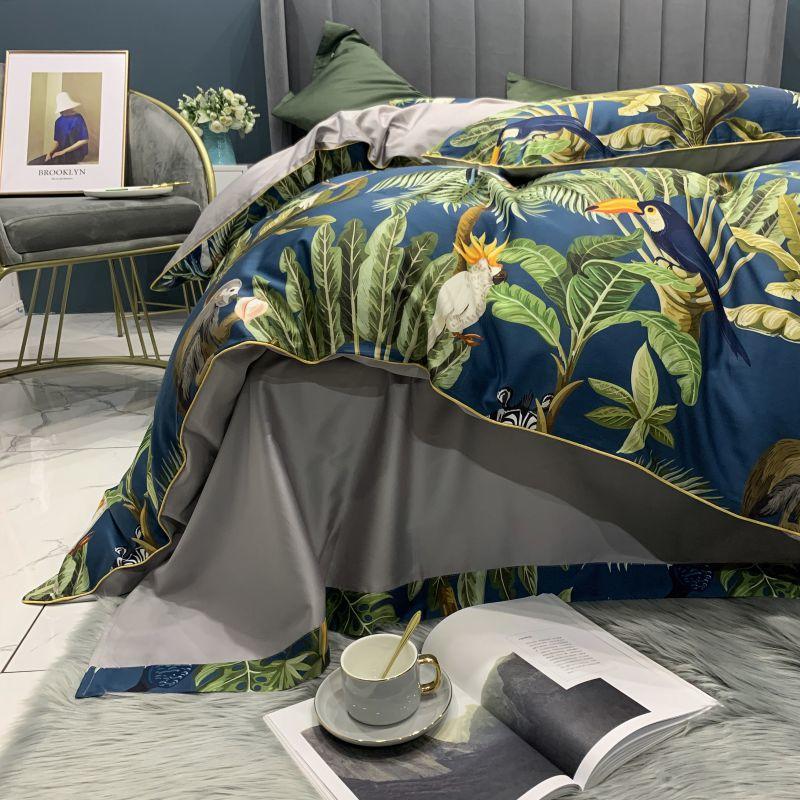 Safari Blue and Green Duvet Cover Set (100% Egyptian Cotton)