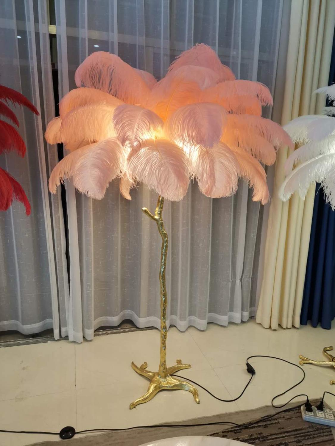 Feather floor lamp