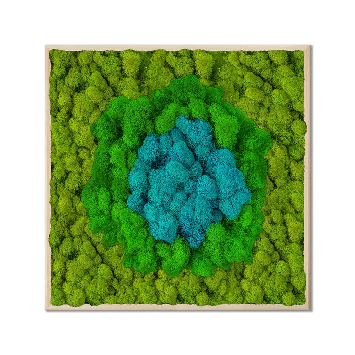 Round blue medium moss art