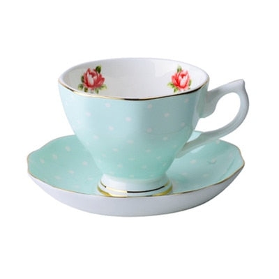 Espresso cups saucer set flowers / animals