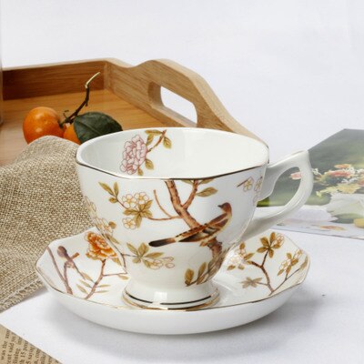 Espresso cups saucer set flowers / animals