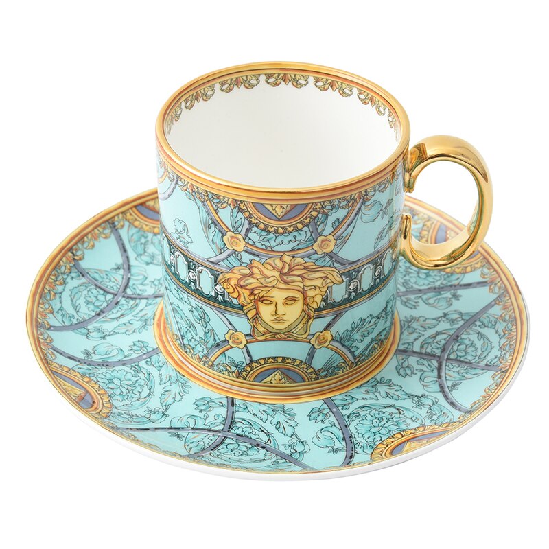 Espresso cup saucer set gold