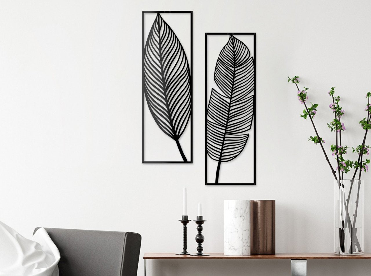 Leaves metal wall art