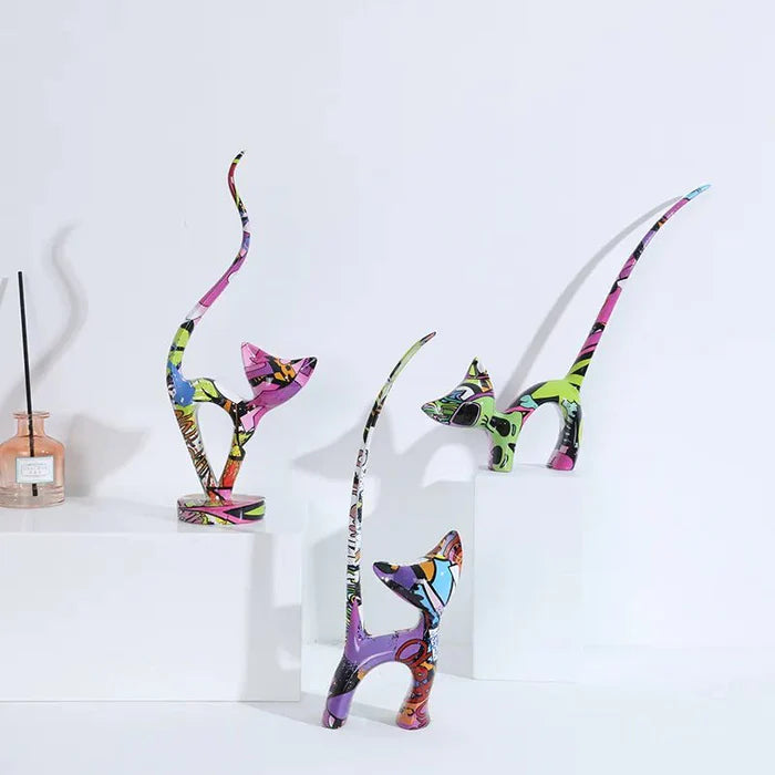 Kitty Cat Graffiti Sculpture (3 pieces)