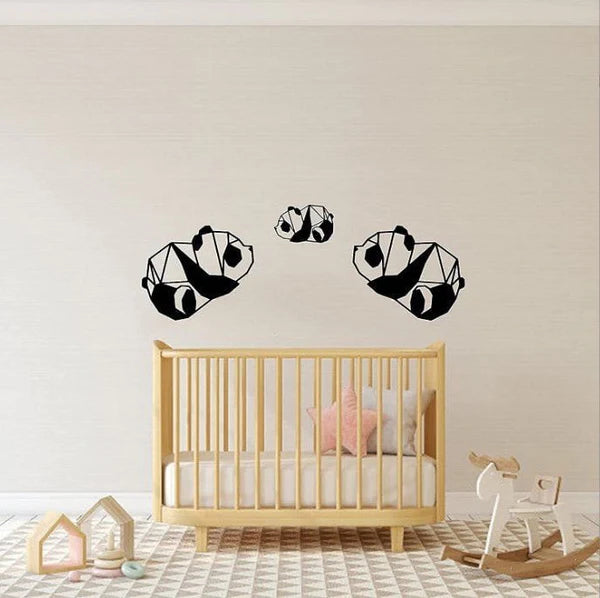 Les Pandas metal wall art