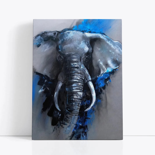 Blue elephant canvas