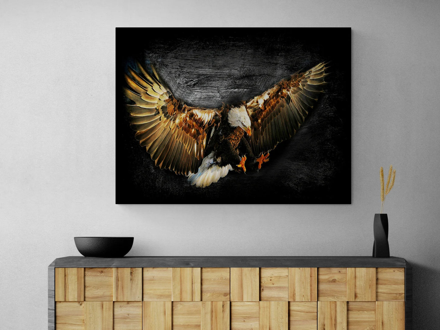 Eagle in Black Canvas