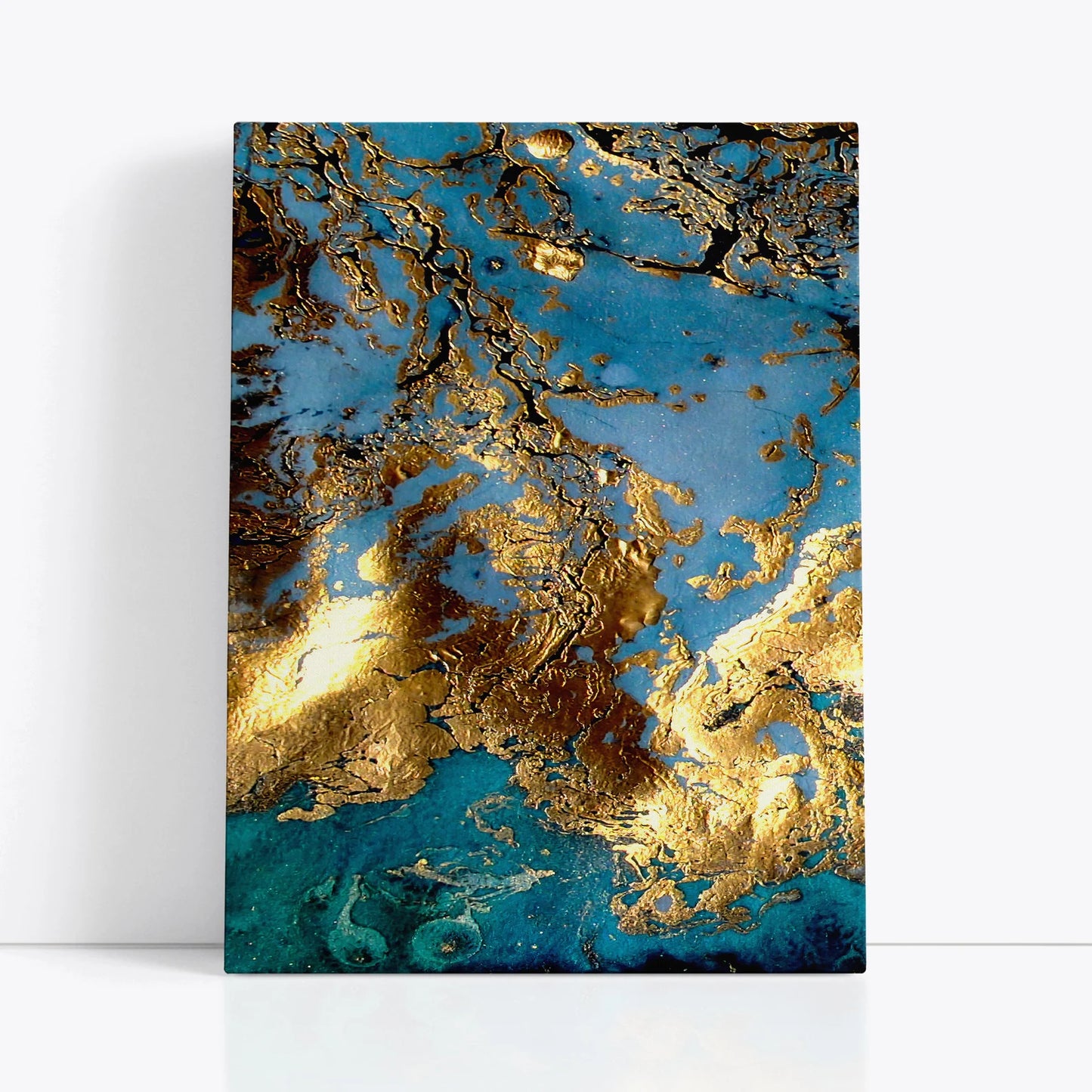 The Golden Sea Canvas Handmade Gold Glitter