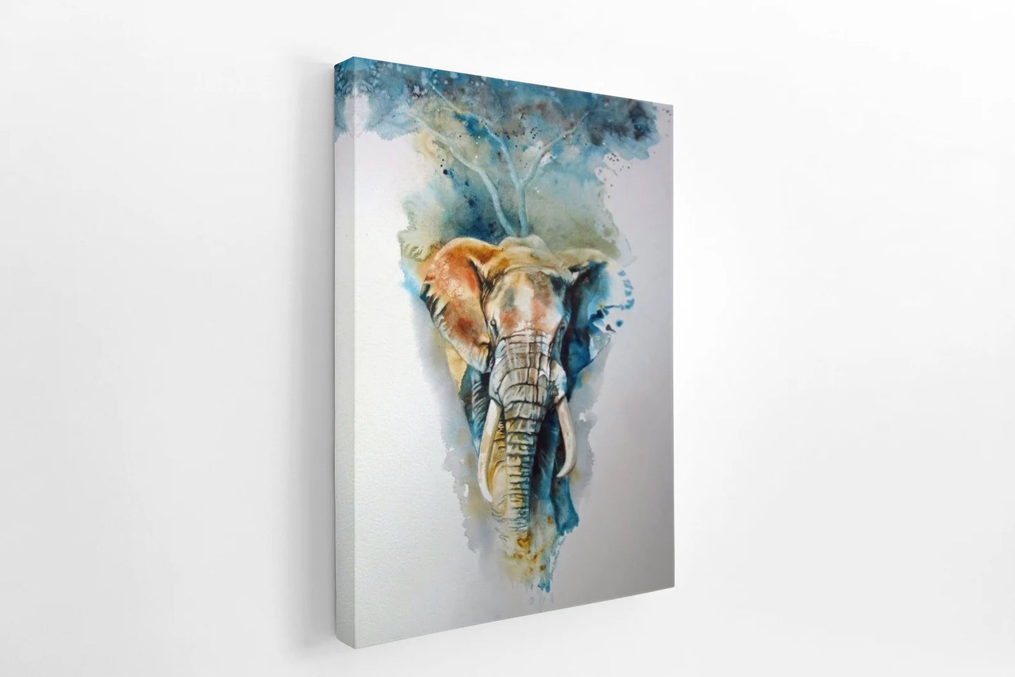 Elephant with tree canvas