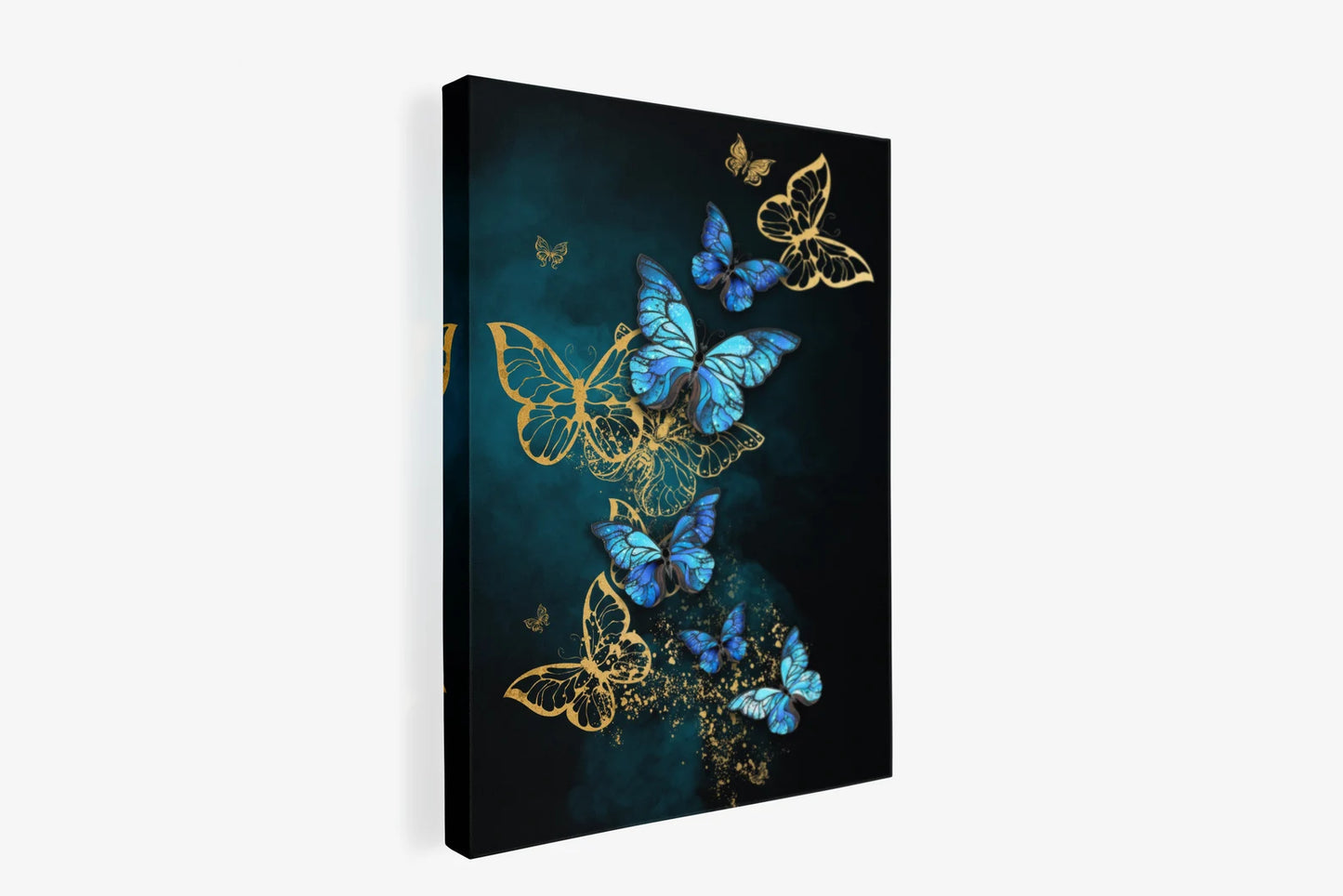 Butterfly Blue and Gold Canvas