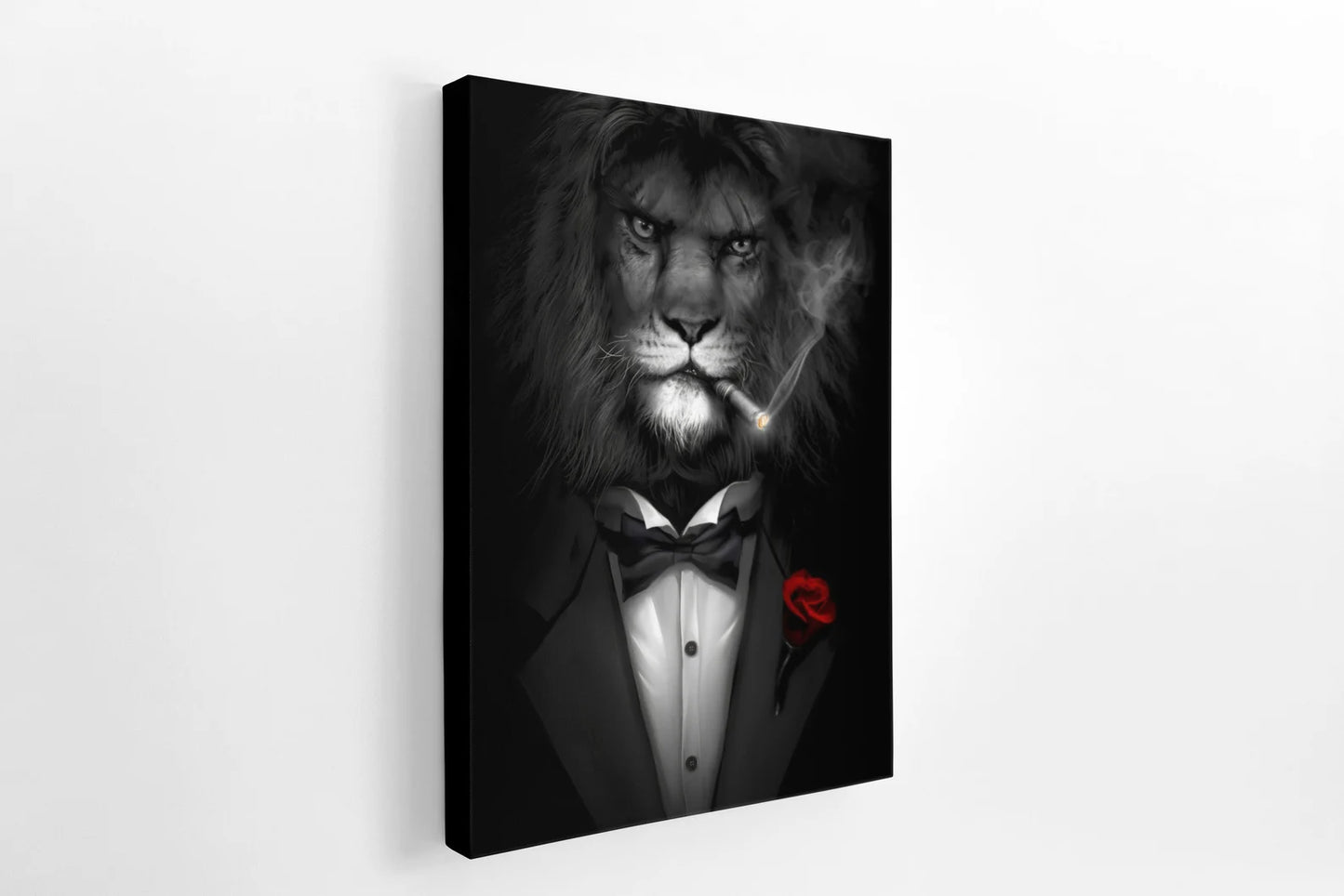 Lion Man in Black Canvas