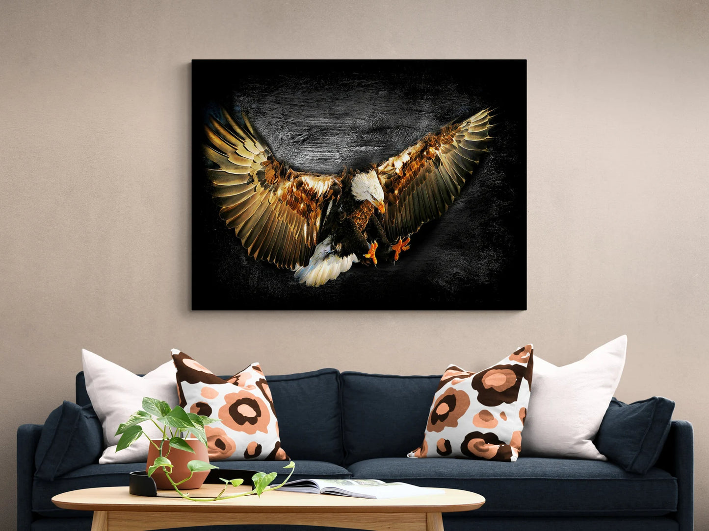 Eagle in Black Canvas