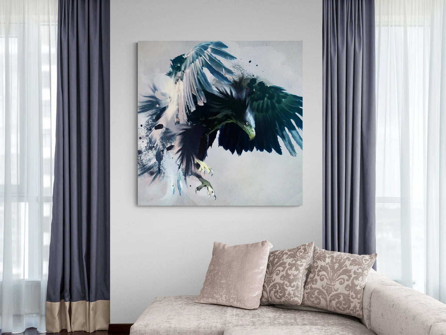 Wild blue eagle canvas