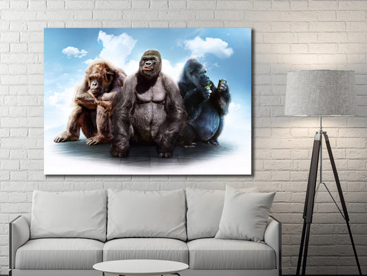 Three Monkeys Canvas