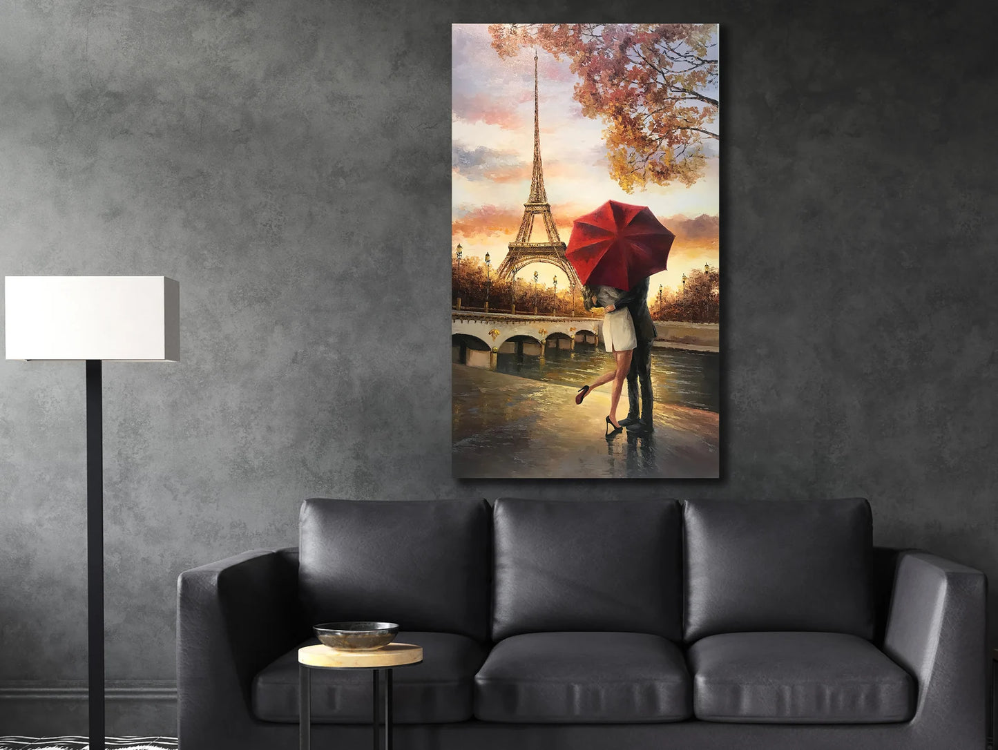 Couple romantic Paris canvas