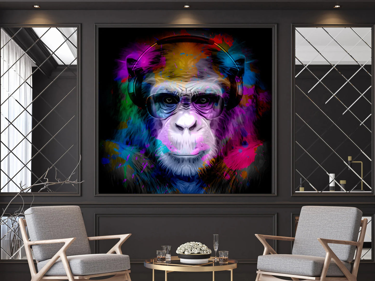 Colorful monkey canvas