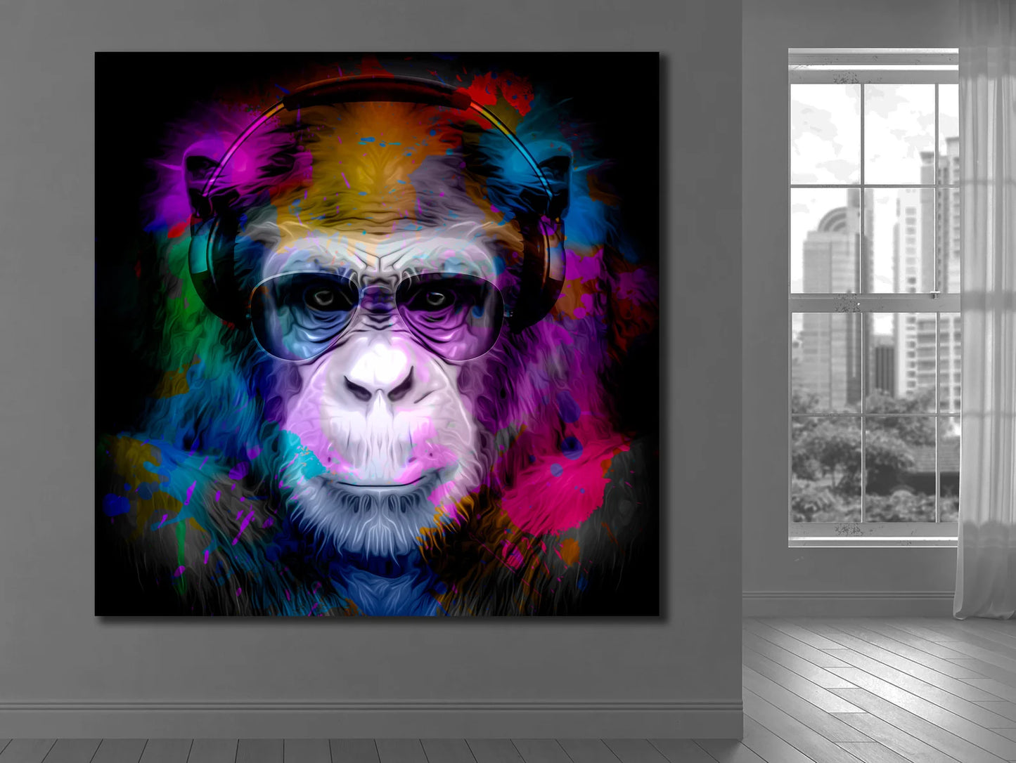 Colorful monkey canvas