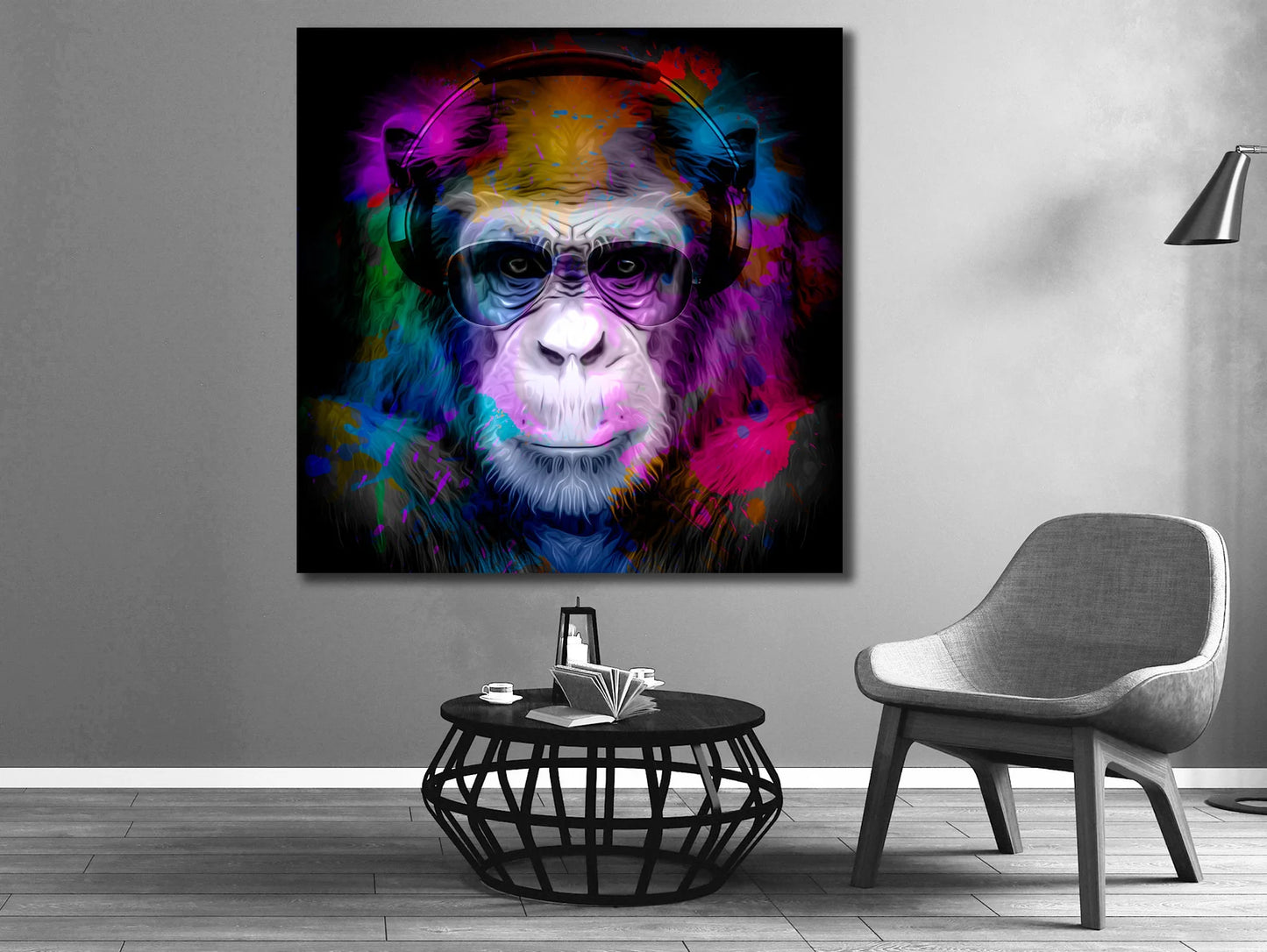 Colorful monkey canvas